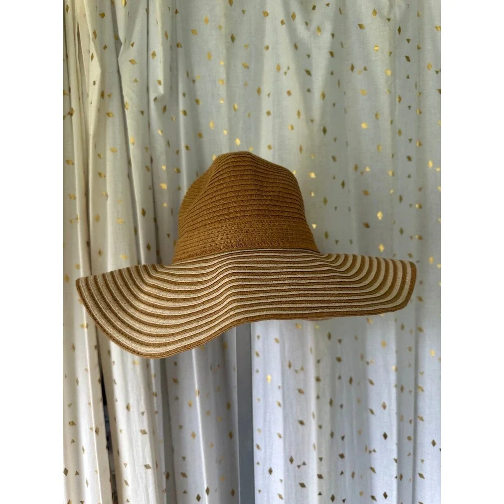 Mint By Goorin Paper Large Two Tone Layered Brim Summer Floppy Sun Hat One Size